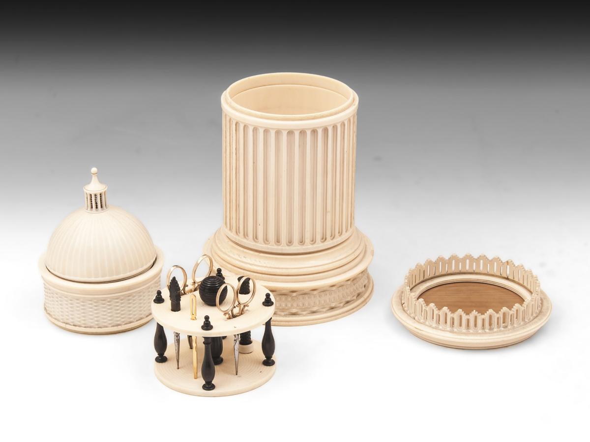 Anglo Indian Ivory Sewing Compendium