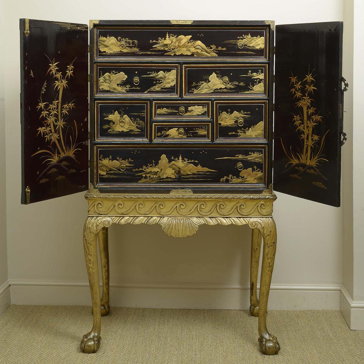 Chinese Export Lacquer Cabinet on Stand