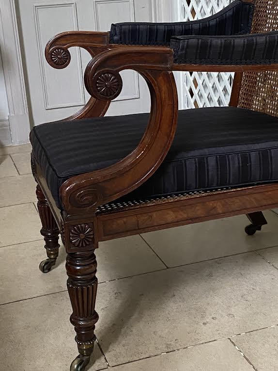 Grand Scale Regency Period Library Bergere Chair, Circa 1825 ( Gillows )