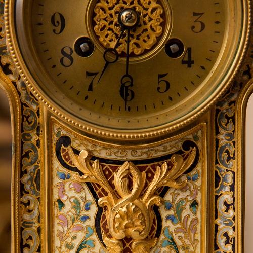 Detail of a regency gilt mantle clock