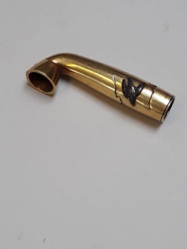 antique Japanese pipe end made of solid gold