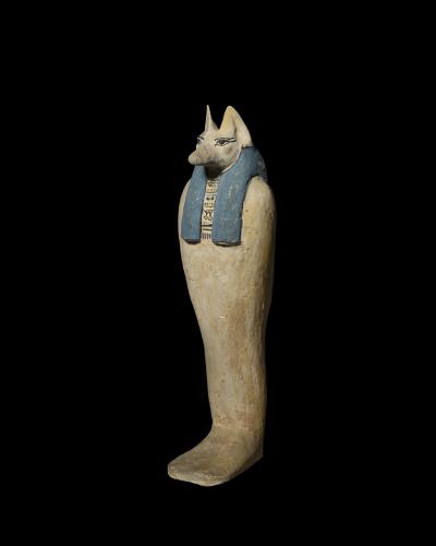 An Egyptian wood figure of Duamutef