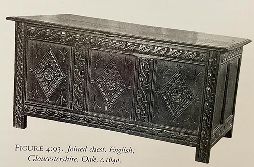Joined oak chest, circa 1640
