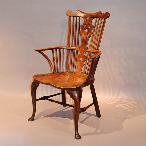 Thames Valley comb back fruitwood armchair