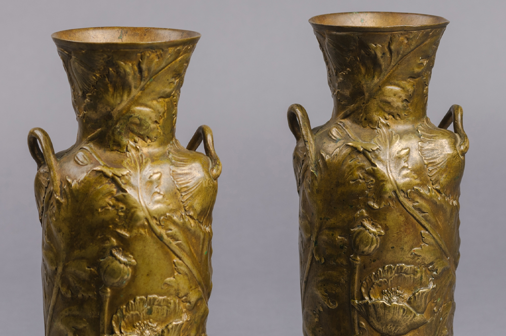 A Pair of Bronze Art Nouveau Vases By Vibert (57857)