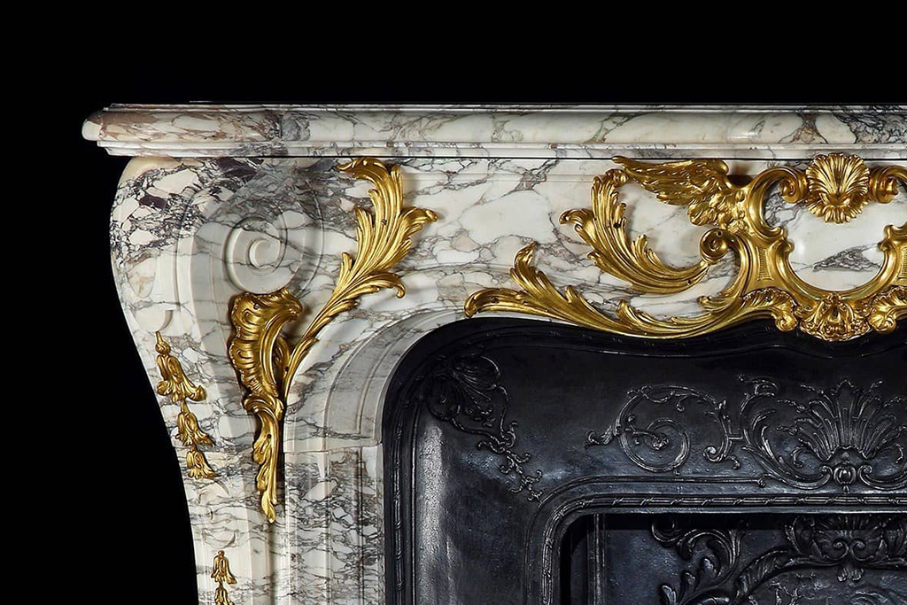 Monumental Brèche Violette Fireplace In the Louis XV Manner