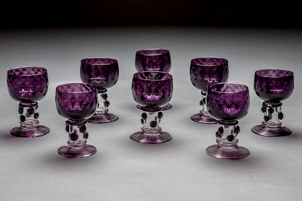 set of eight amethyst roemers