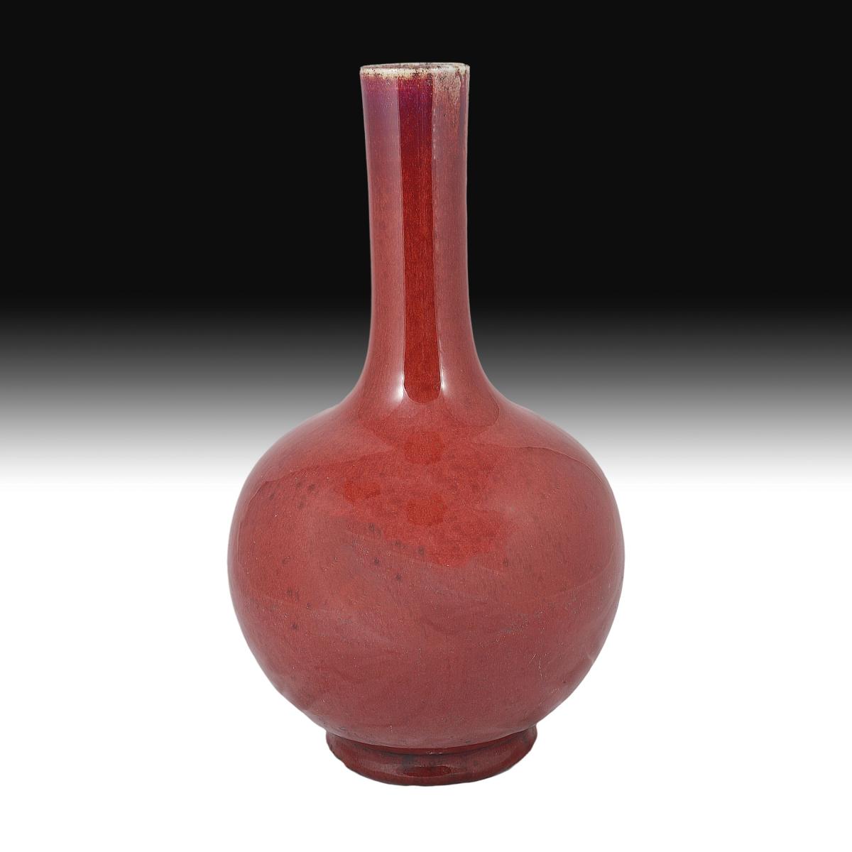 Flambé-Glazed Bottle Vase