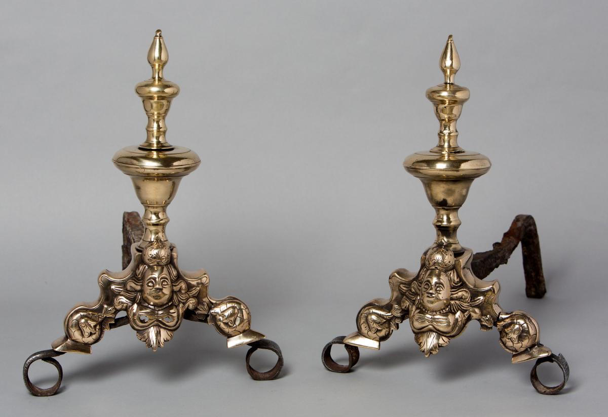 A Pair of 17th Century Dutch Andirons