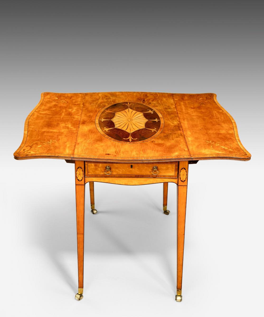 A Sheraton Satinwood and Marquetry Pembroke Table
