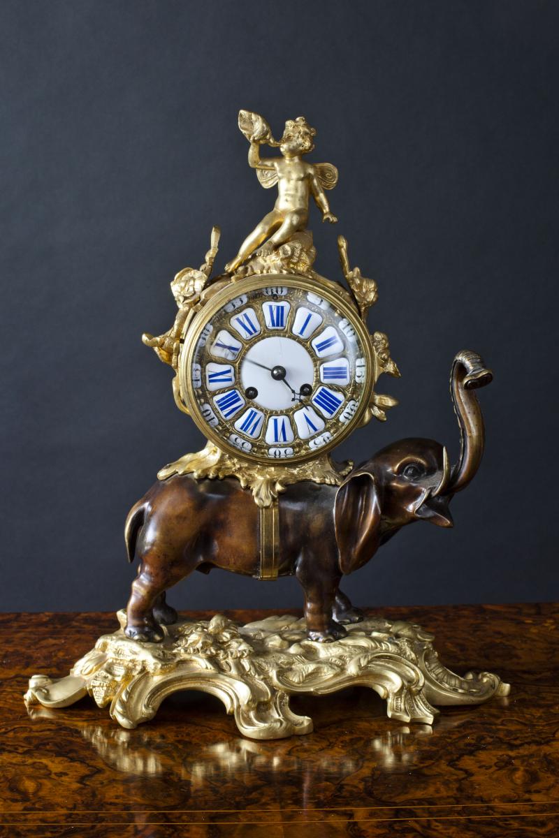 French Bronze Elephant clock Circa 1860
