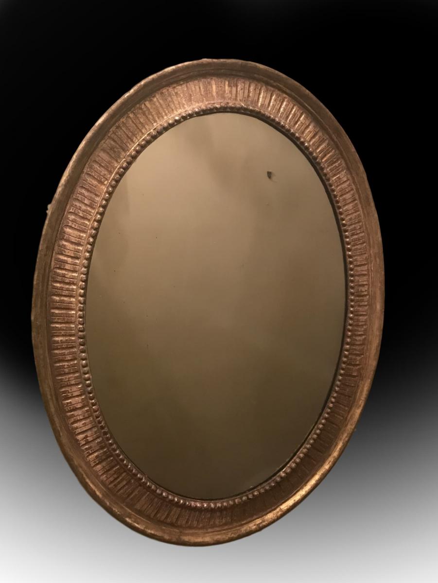 George III oval giltwood Adam Mirror