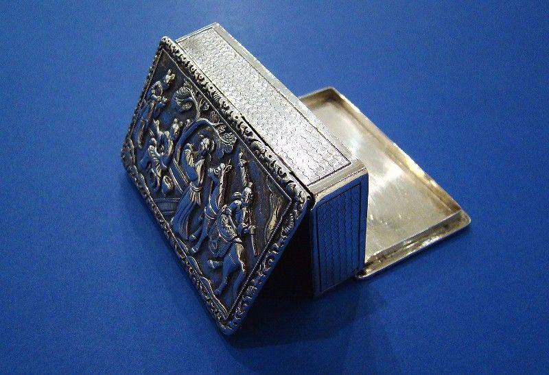 Chinese Export Silver Combination Snuff Box & Vinaigrette, Made by 'P', Canton c.1820