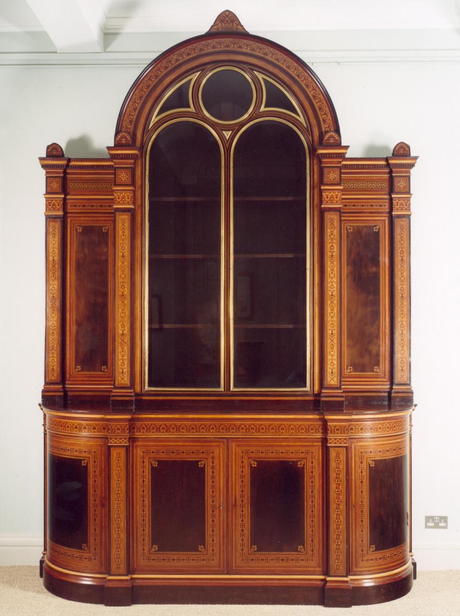 Very Large Inlaid Cabinet Designed by Owen Jones for Alfred Morrison