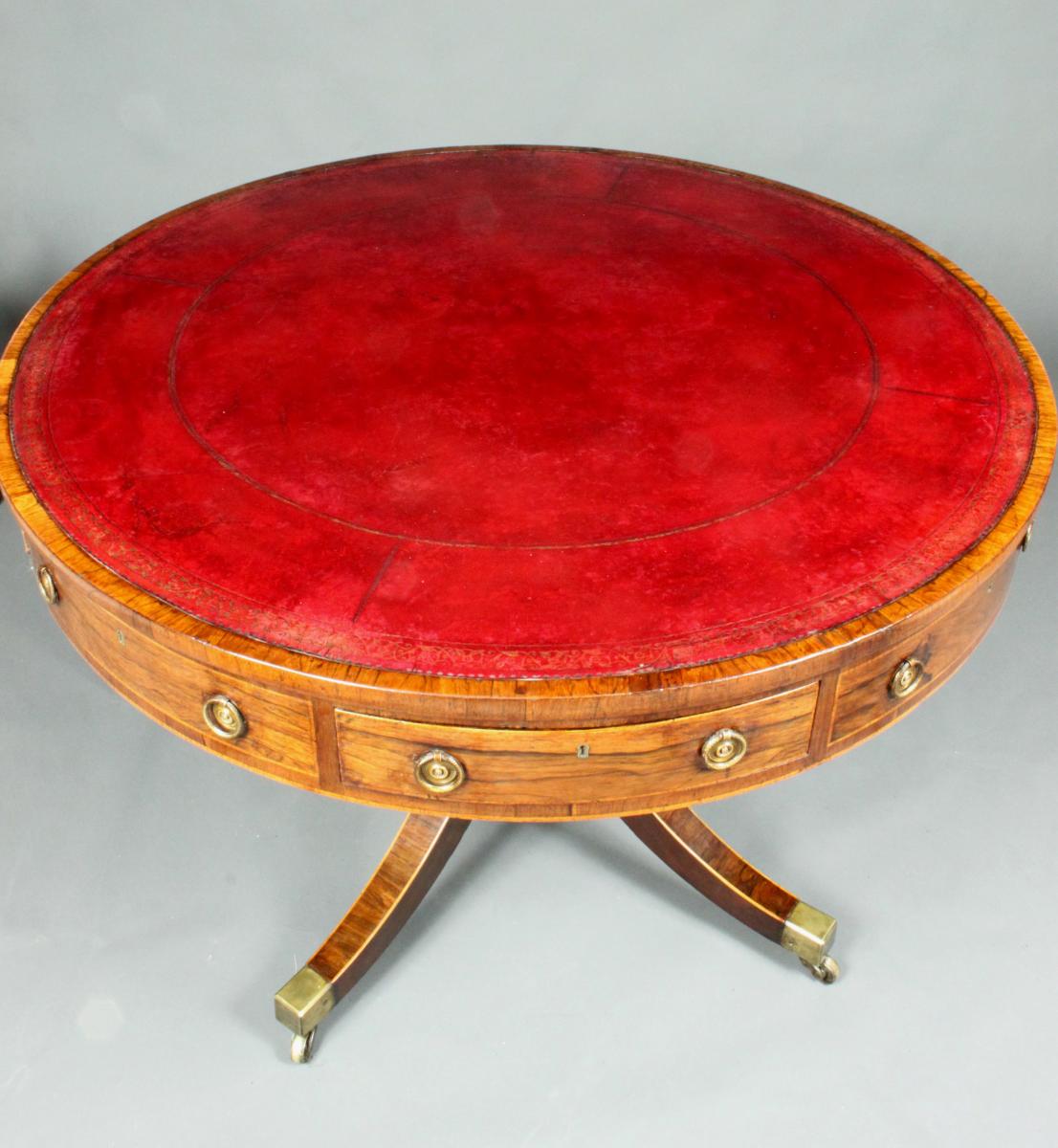 A fine Sheraton period rosewood drum table