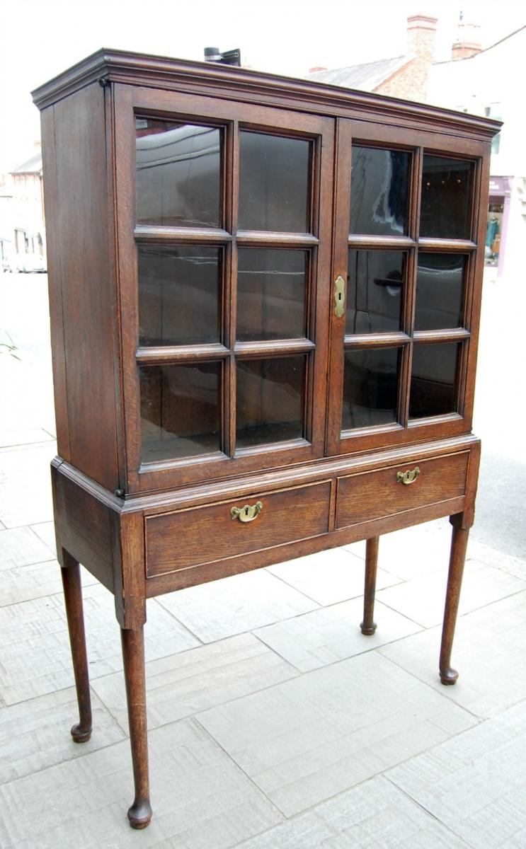 Queen Anne Early 18th Century Oak Bookcase