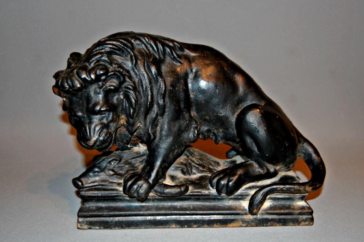 19th Century Cast iron Doorstop of a Lion