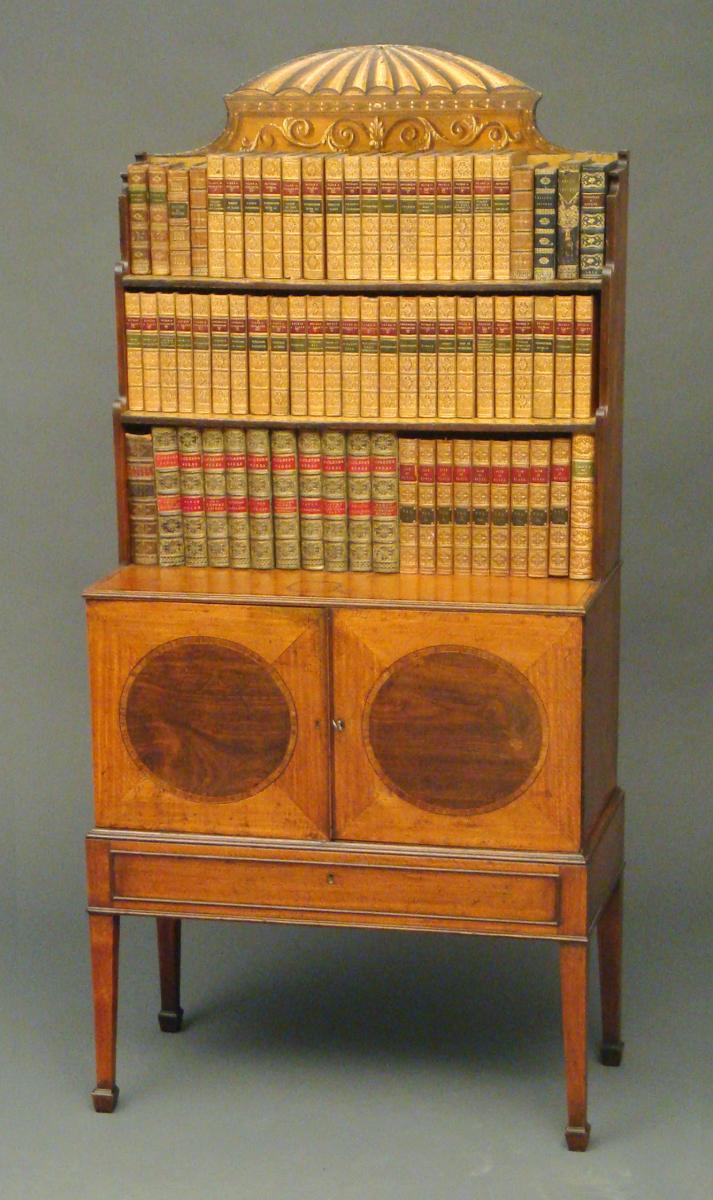 Antique Georgian Sheraton satinwood dwarf bookcase