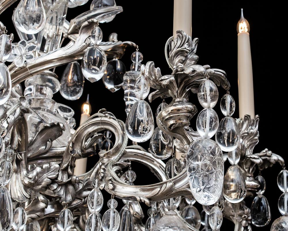 A Highly Important Rock Crystal Chandelier in Louis XV Manner, French Circa 1880