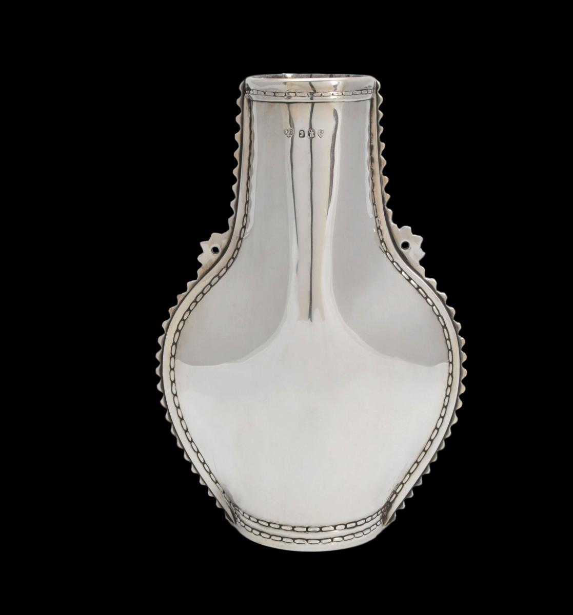 Victorian silver black jack vase