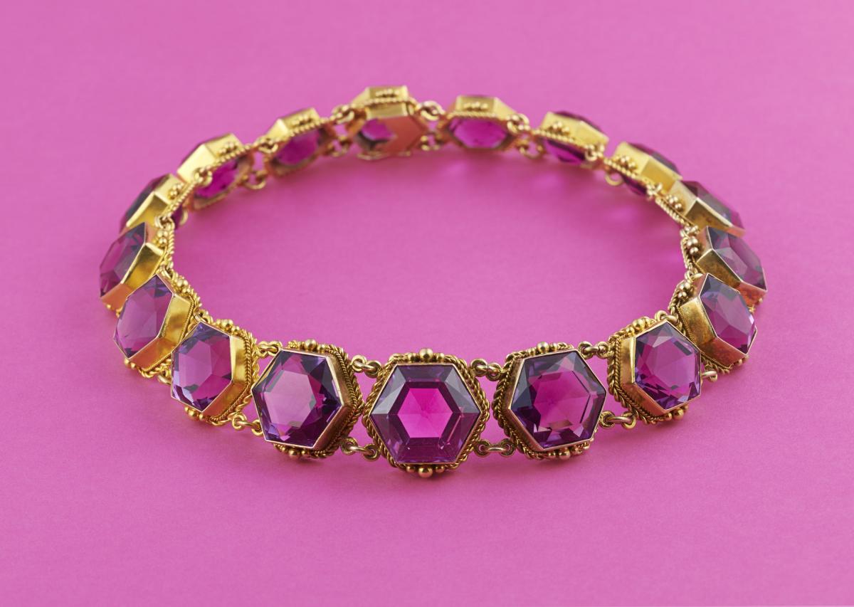A late 19th century amethyst necklace