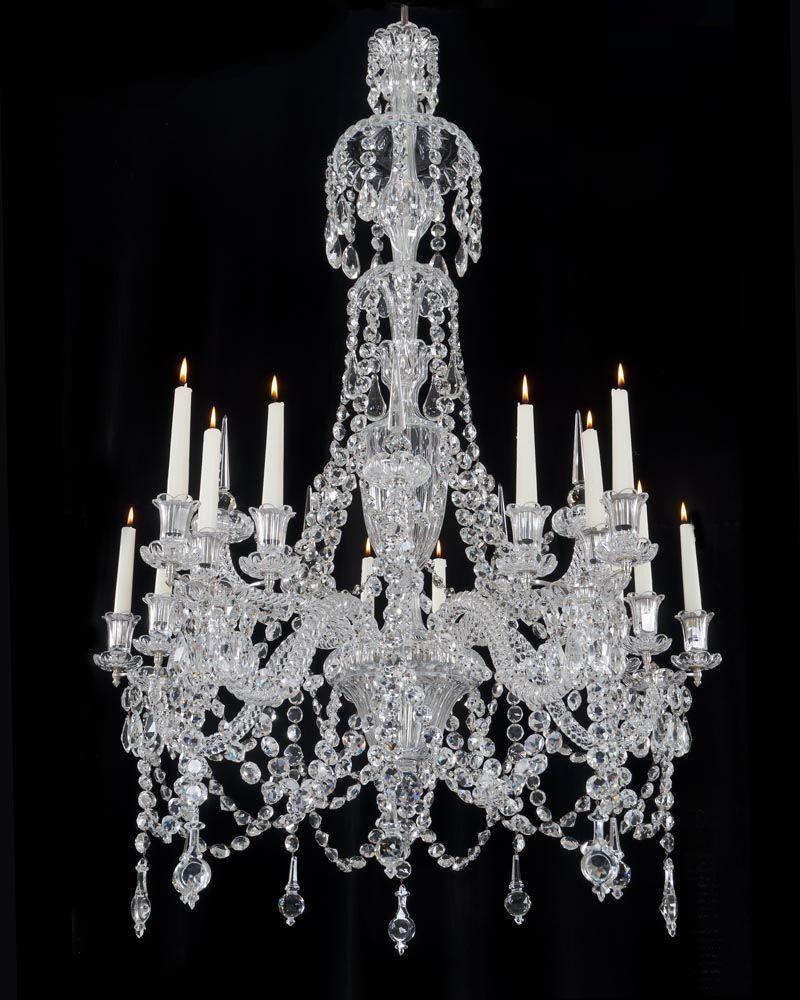 An Unusual Fifteen Light Cut Glass Antique Chandelier by F&C Osler, English Circa 1860