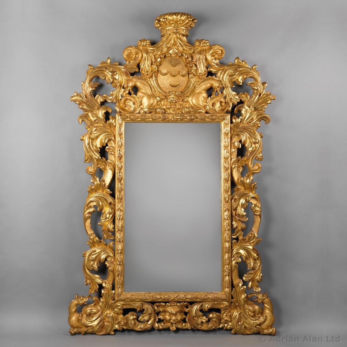 Italian Baroque Style Giltwood Mirror - © Adrian Alan Ltd, Fine Arts and Antiques