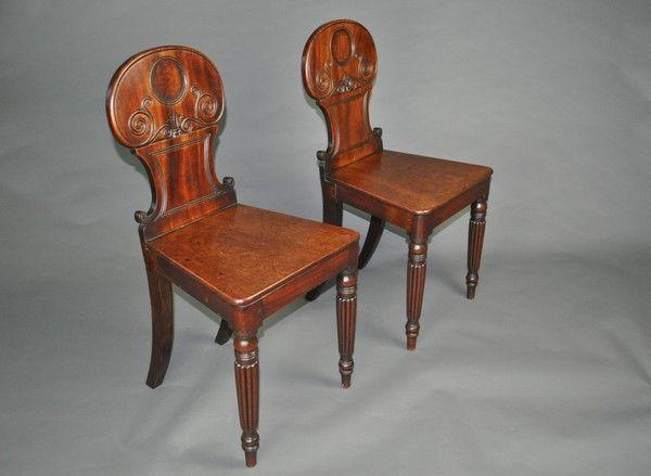 A fine pair of Regency Hall Chairs