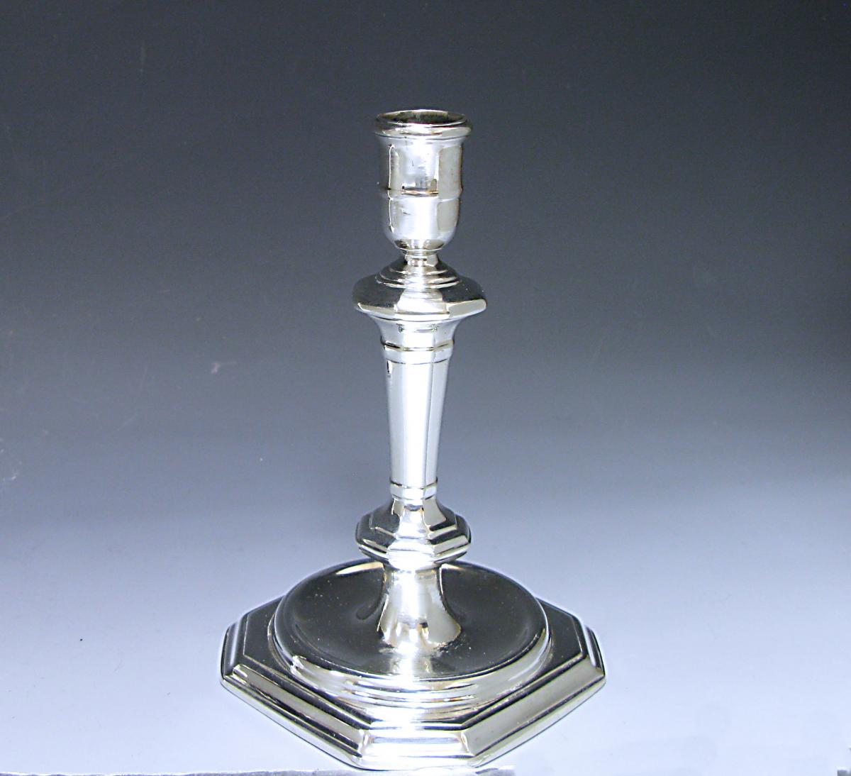 Pair of Queen Anne Silver Candlesticks  by Simon Pantin 1712