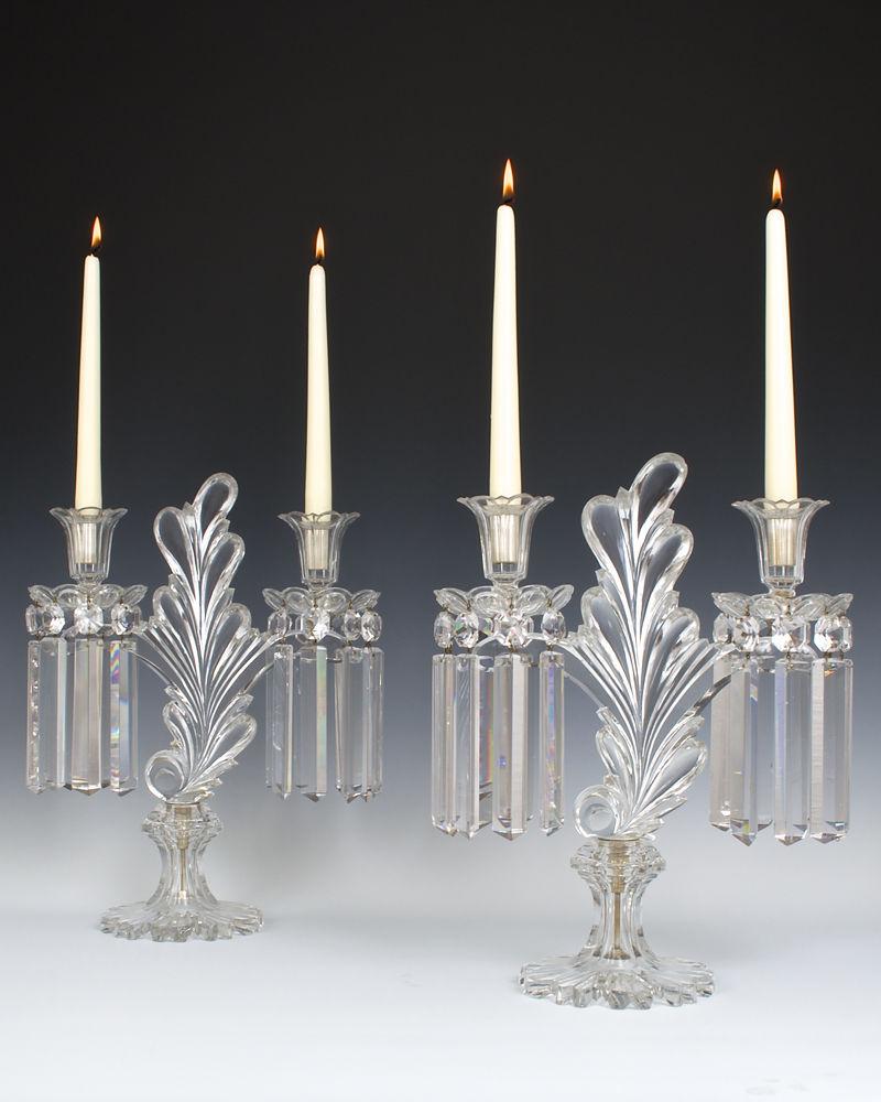 A Superb Quality Pair of Early Victorian Cut Glass Candelabra, English Circa 1840