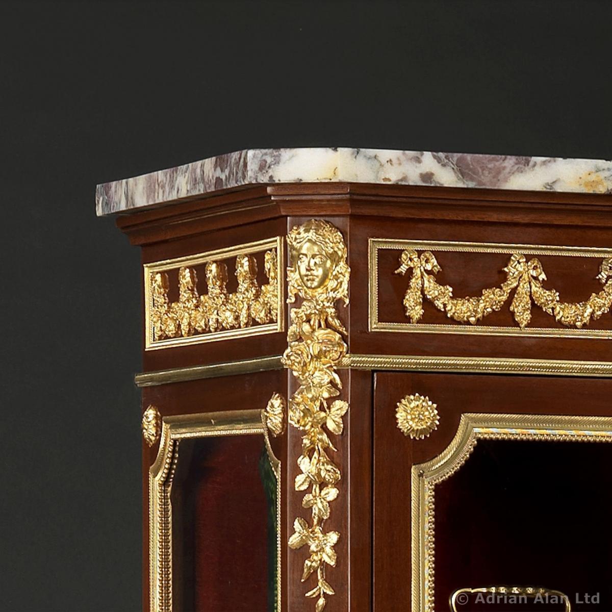 A Gilt-Bronze Mounted Mahogany Vitrine, the bronze by Picard
