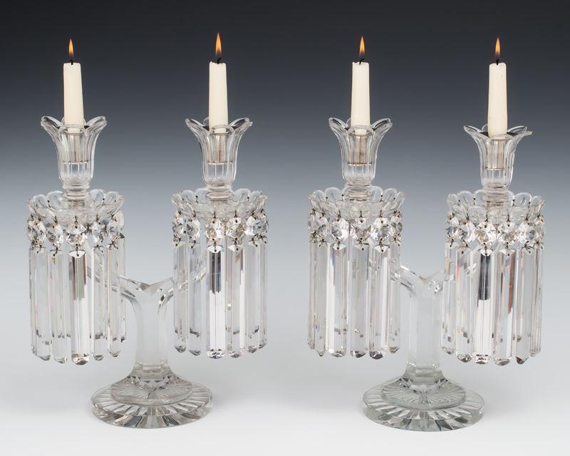 A Fine Pair of Twin Branch Victorian Candelabras by F&C Osler, English Circa 1860