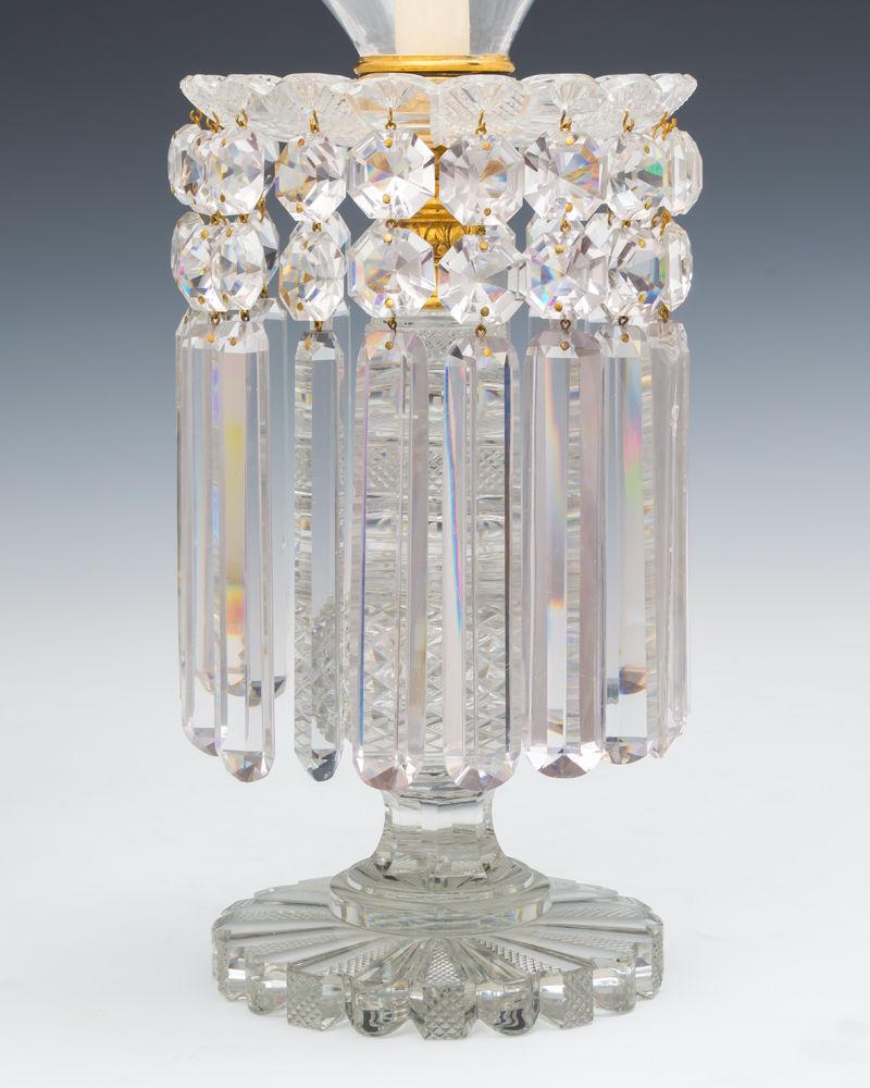 A FINE PAIR OF REGENCY CUT GLASS STORM LIGHS ATTRIBUTED TO JOHN BLADES, English Circa 1830