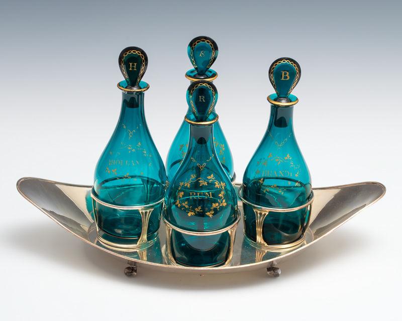 set of four Georgian decanters