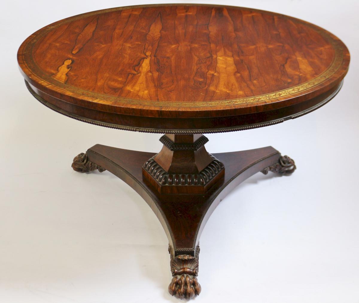 Regency rosewood pedestal table