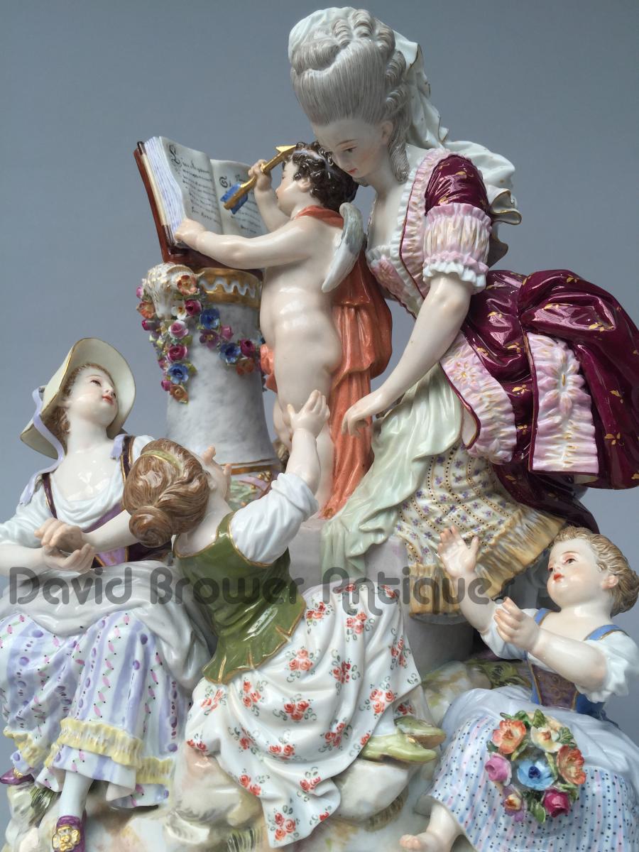 A Large Meissen Group Entitled "Lessons of Love"