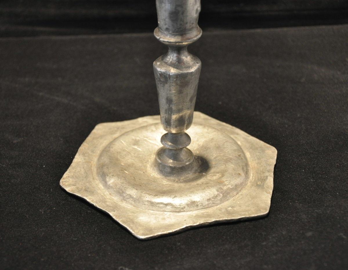 17th Century Pewter Candlestick. French