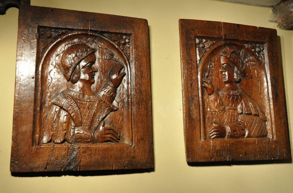 16th Century English Oak Marriage Panels, Circa 1550