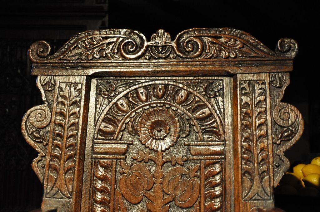 17th Century Carved Oak Wainscot Armchair, English Circa 1650
