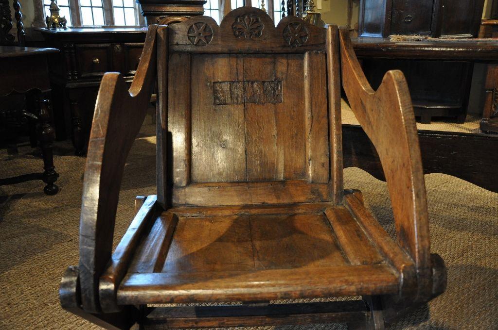 17th Century English Oak Glastonbury Chair, Circa 1620
