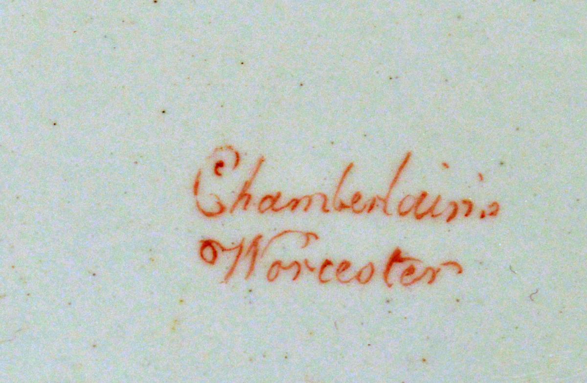Antique English Chamberlain Worcester Porcelain Large Botanical Oval Dish, Circa 1815.