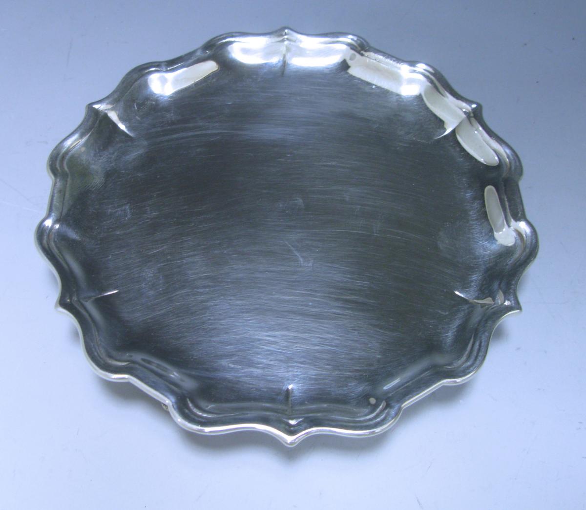 George II Sterling Antique Silver Salver made by Griffith Edwards in 1735