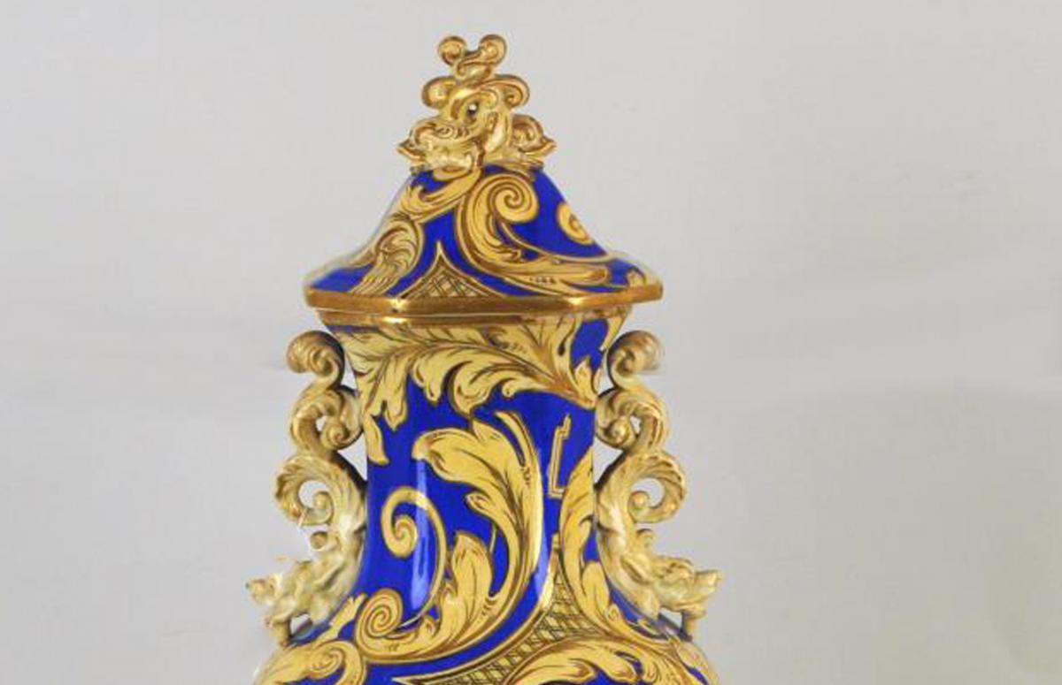 English Ironstone Vase & Cover, Morley Ashworth, Circa 1855-62