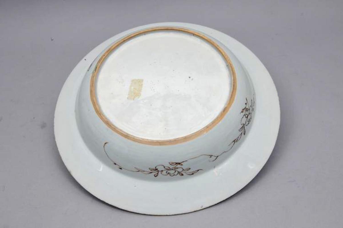 Chinese Export Famille Rose Porcelain Basin, Circa 1735-50.