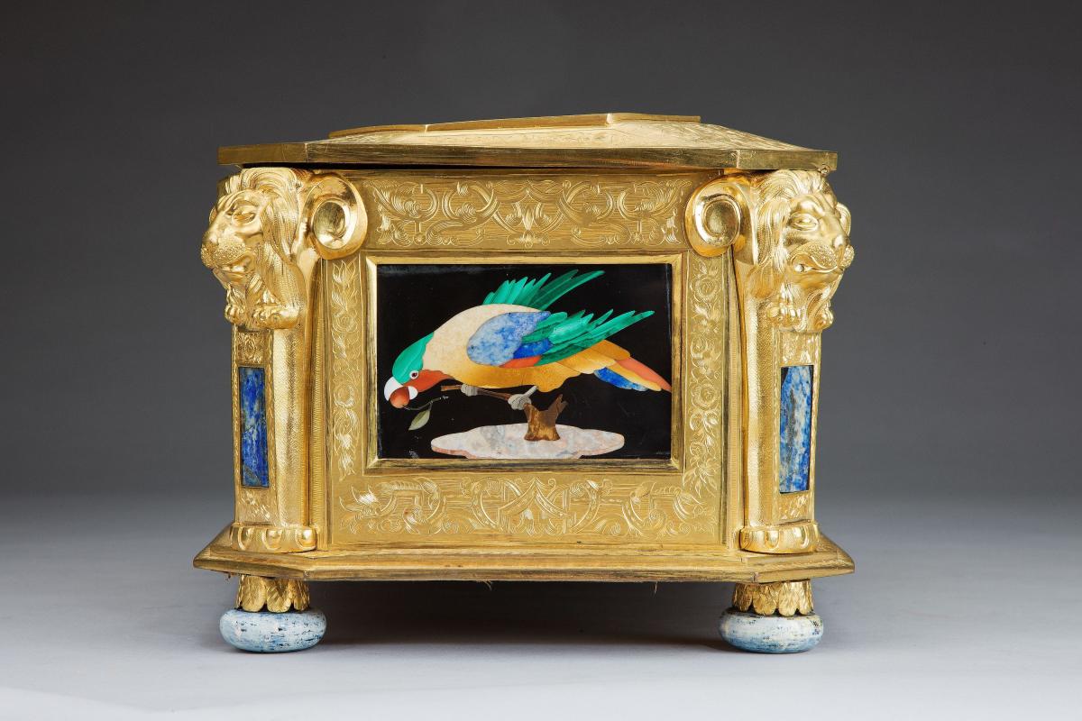 The Wertheimer Phoenix Casket Pietra Dura mounted ormolu casket By Samson Wertheimer (1811-92)
