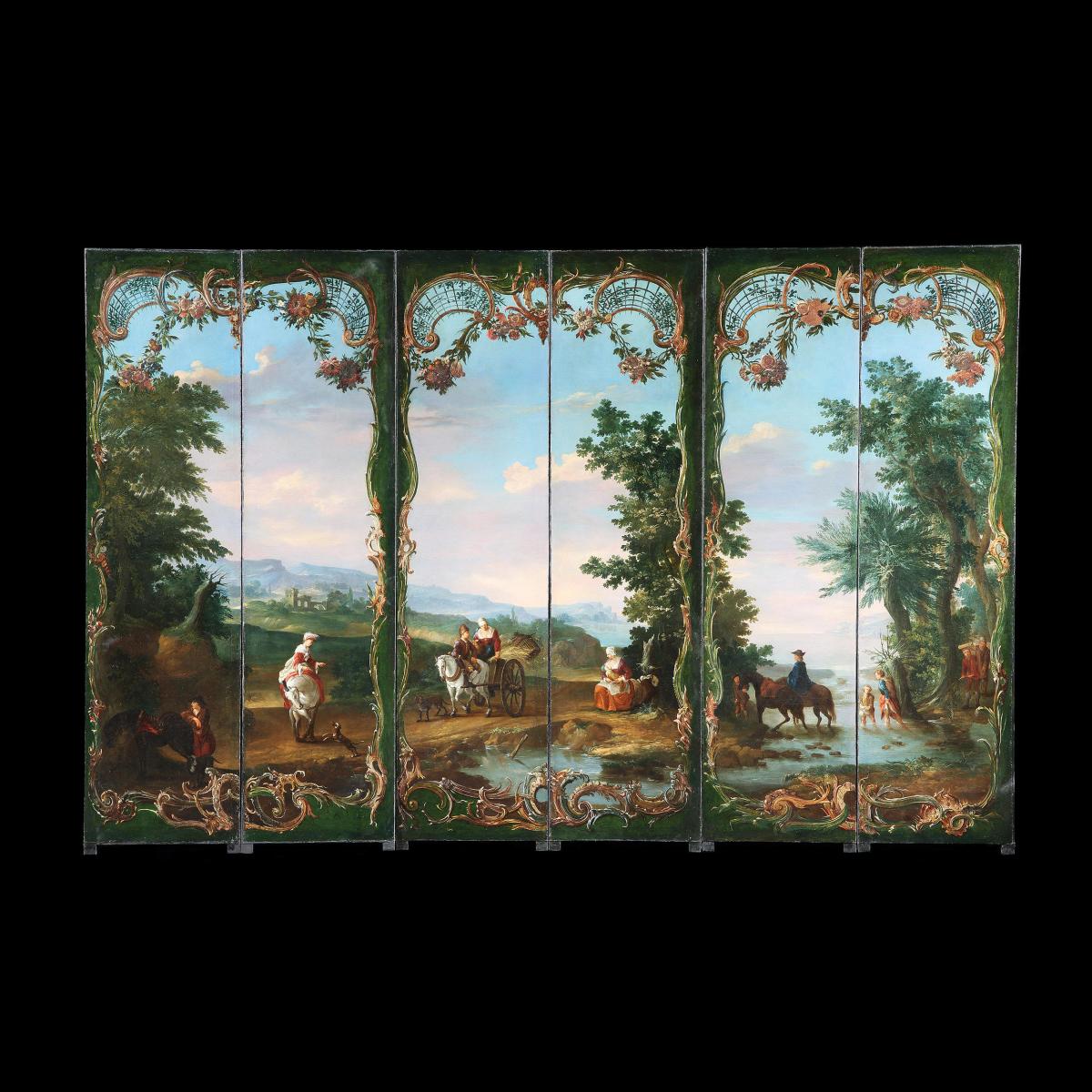 Six Panelled Screen of the Late Baroque Period