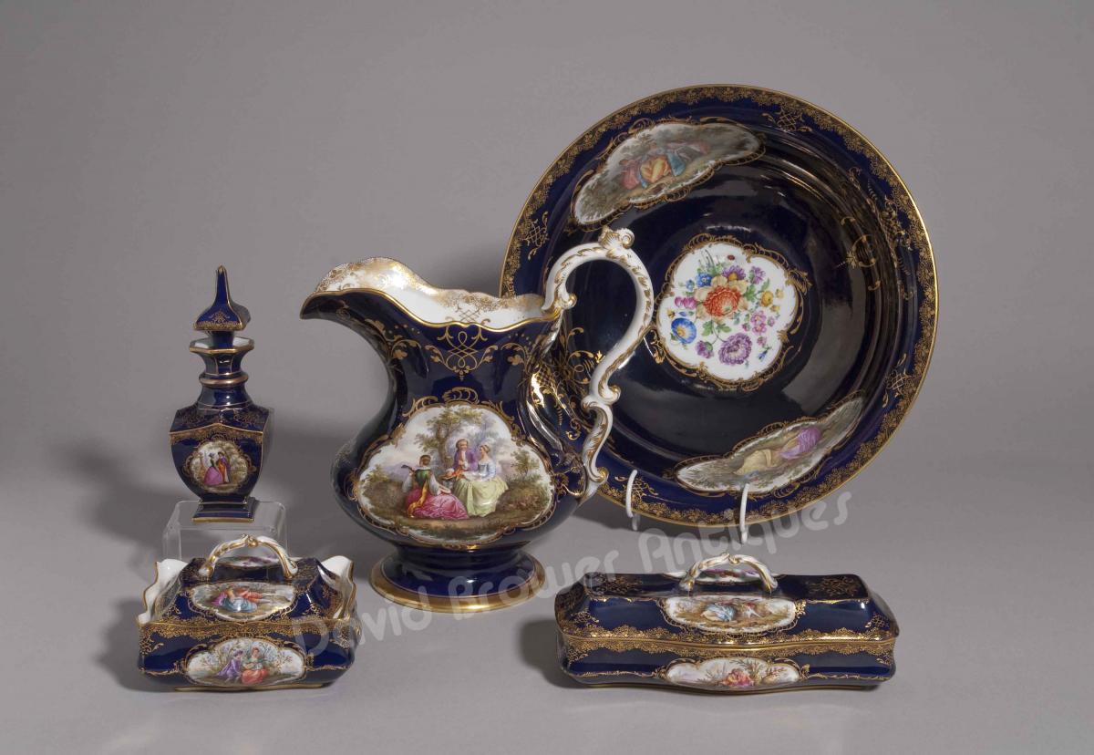 A rare Meissen porcelain bathroom wash set 