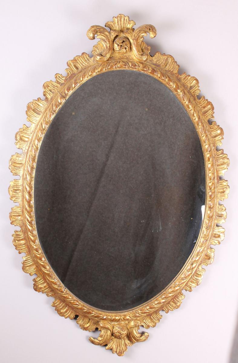 George III period carved and gilt wood mirror