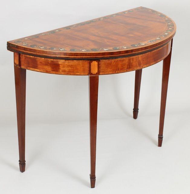 George III period satinwood and mahogany card-table