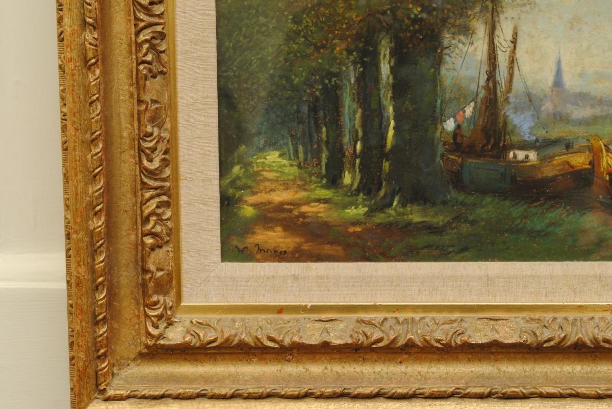 Landscape Oil Painting, Dutch, Circa 1890